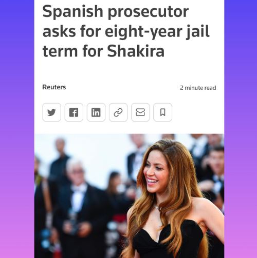 Shakira Could Get Eight Years In Jail For Alleged Spanish Tax Evasion